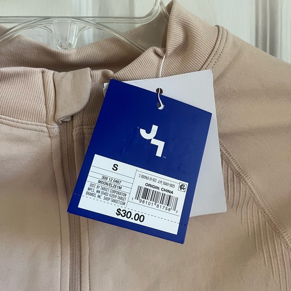 JoyLab Athletic Zip Up Jacket Womens Small Beige Stretchy Flexible Knit NWT‎ - Picture 3 of 11